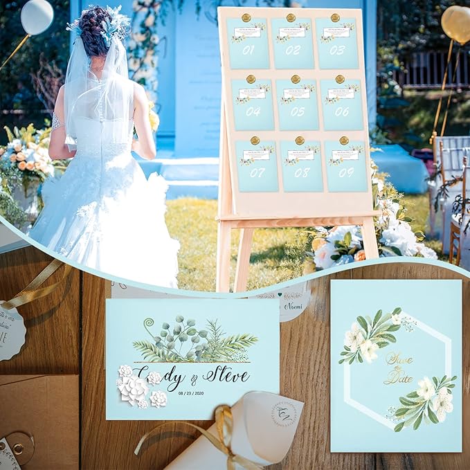 100 Sheets Light Blue Cardstock 8.5 x 11 Pastel Paper, Goefun Blue Card Stock Printer Paper for Wedding Invitations, Menus, Crafts, DIY Cards