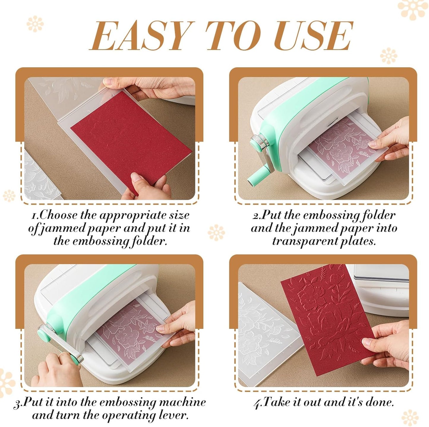 Geiserailie 8 Pieces Embossing Folders Embossing Machine Template Paper Card Heart Folders for Card Making DIY Flower Scrapbook Photo Album Craft Decoration 5.9 x 4.1 Inch(8 Pcs,Stylish Style)