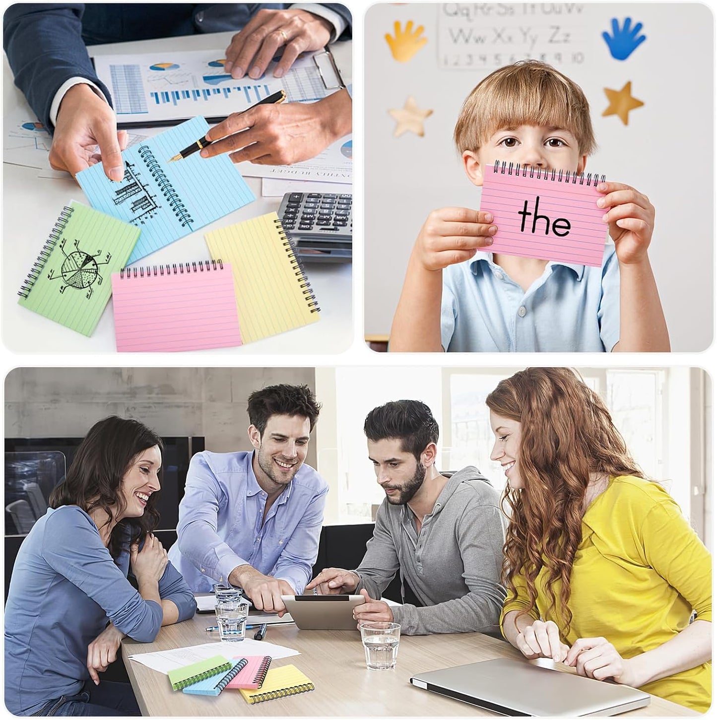 Koogel 400PCS Index Cards, 4x6 Colored Ruled Index Cards with Rings for Back to School, Flashcards Heavy Note Card with Waterproof Covers for Studying Learning School College Office Supplies, 8 Colors