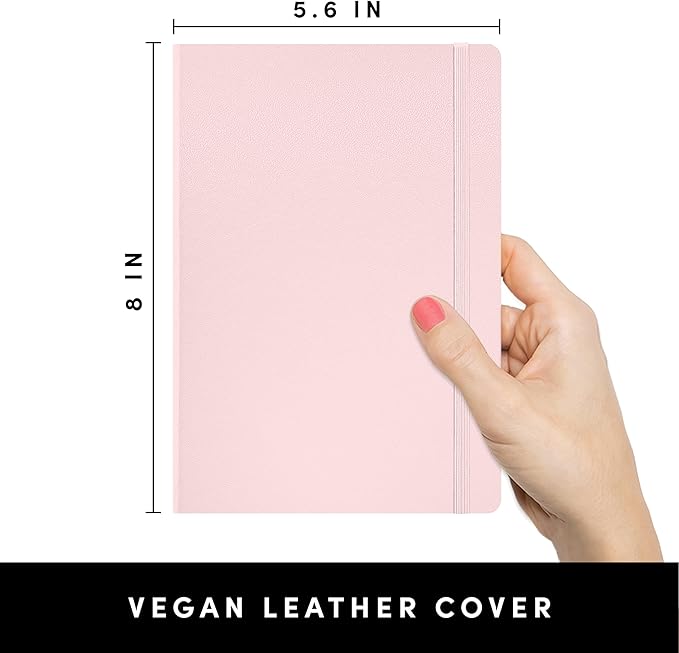 PAPERAGE Lined Journal Notebook, 10 Pack, (Blush), 160 Pages, Medium 5.6 in x 8 in - 100 GSM Thick Paper – Hardcover Journaling Notebook for Work, School & Note Taking