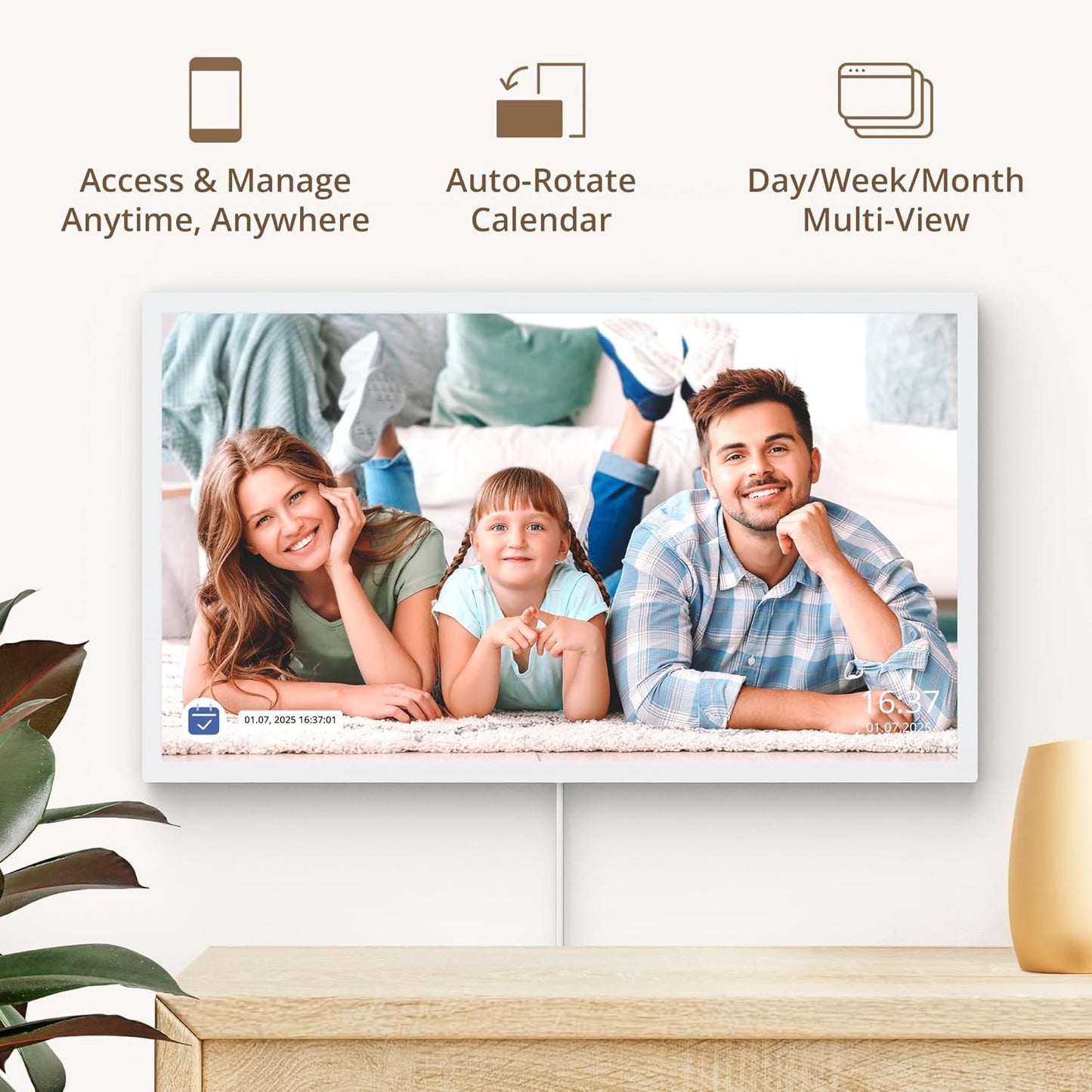 Dragon Touch 32" Digital Calendar Chore Chart – 1080P Full HD Interactive Touchscreen, Smart Family Planner, Hearth Display Digital Calendar Wall & Desk Mountable for Seamless Scheduling