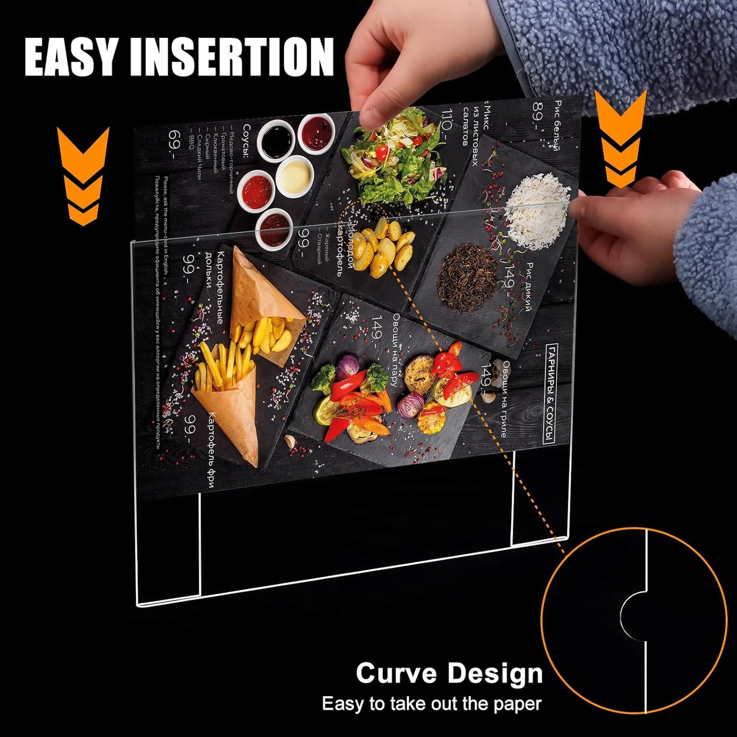 6pack Acrylic Wall Sign Holder with Tape,8.5 X 11 Wall Mount Clear Plastic Sign Holder, Memo Document Menu Holder for Restaurant, Office, School, Store and Home Use,No Drilling