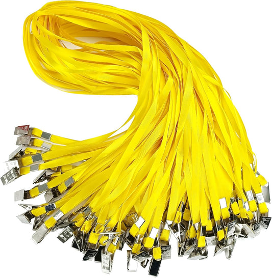 Lanyards for Id Badges,100 Packs Lanyard Bulk with Flat Badge for Name Tag Lanyard ID Holder