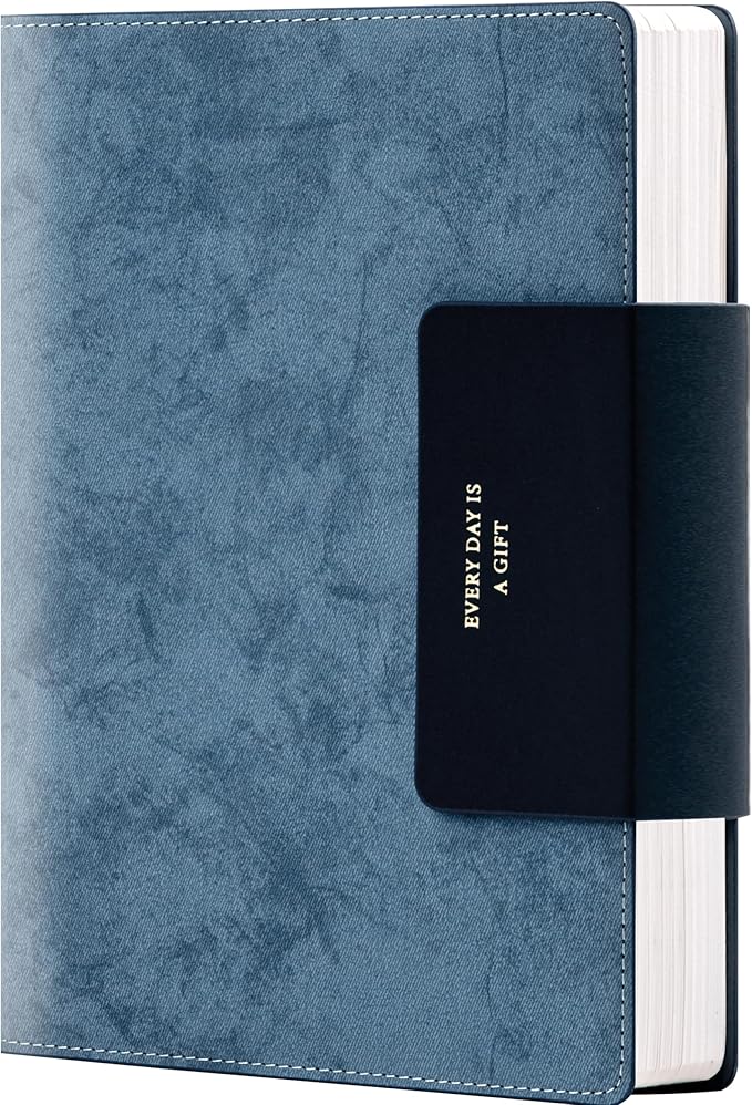 Leather Journal for Men 320 Pages B5 Large Journaling Notebooks with 100 GSM Thick Paper Journals for Writing Notebook for Men & Women with Buckle Closure Work Diary, 7.28" x 10.23", Blue