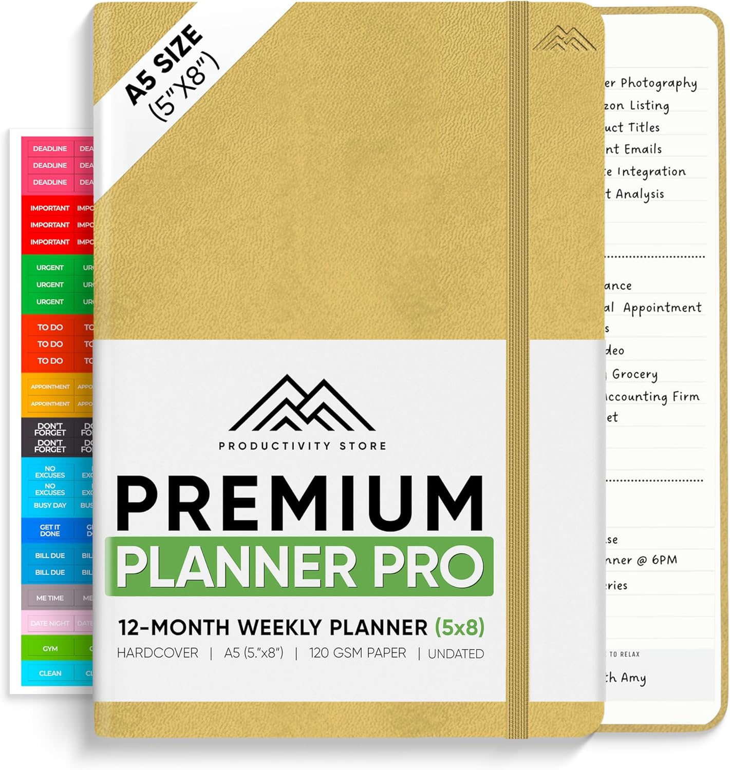 Undated, 2025 Planner, 5.8” x 8.3” - The #1 Productivity Planner to Achieve Your 2025 Goals - Planner 2025-2026 by PRODUCTIVITY STORE (A5, CREAM)
