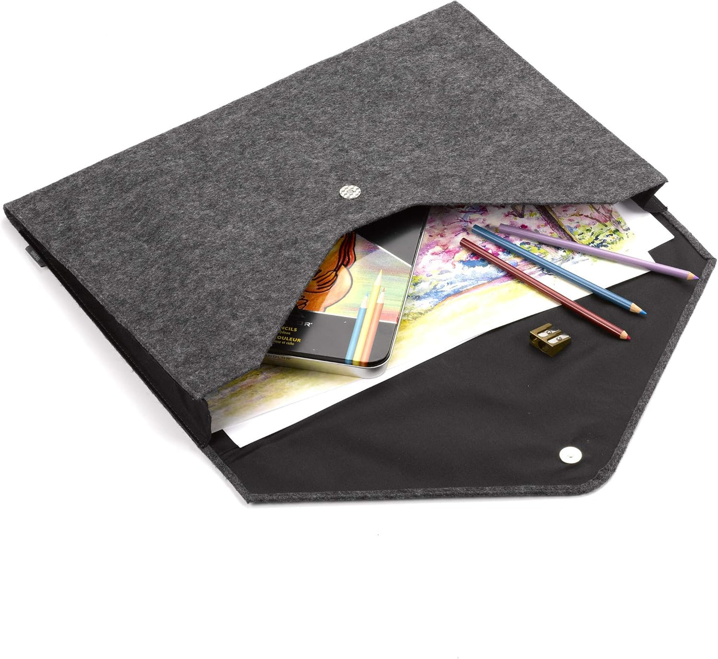 Smead Soft Touch Cloth Expanding File, 2" Expansion, Magnetic Closure, Tabloid Size, Gray (70924)