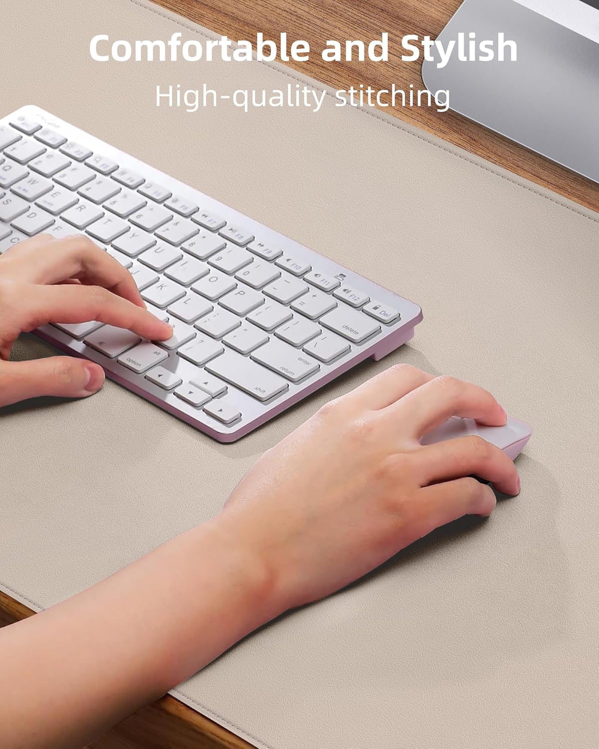 Extra Large Desk Mat - 48"x 24" Non-Slip Desk Pad for Office and Home - Ideal for Large Mouse Pad and Desk Mats on Top of Desks(Beige)