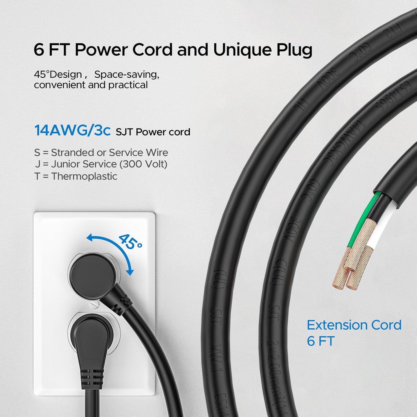 CRST 2 Pack 8 Outlet Metal Heavy Duty Power Strip with Switch, 2100J Surge Protector, Mountable Wide Spaced Workshop Garage Power Strip, 6 FT 14AWG, 15A/1875W