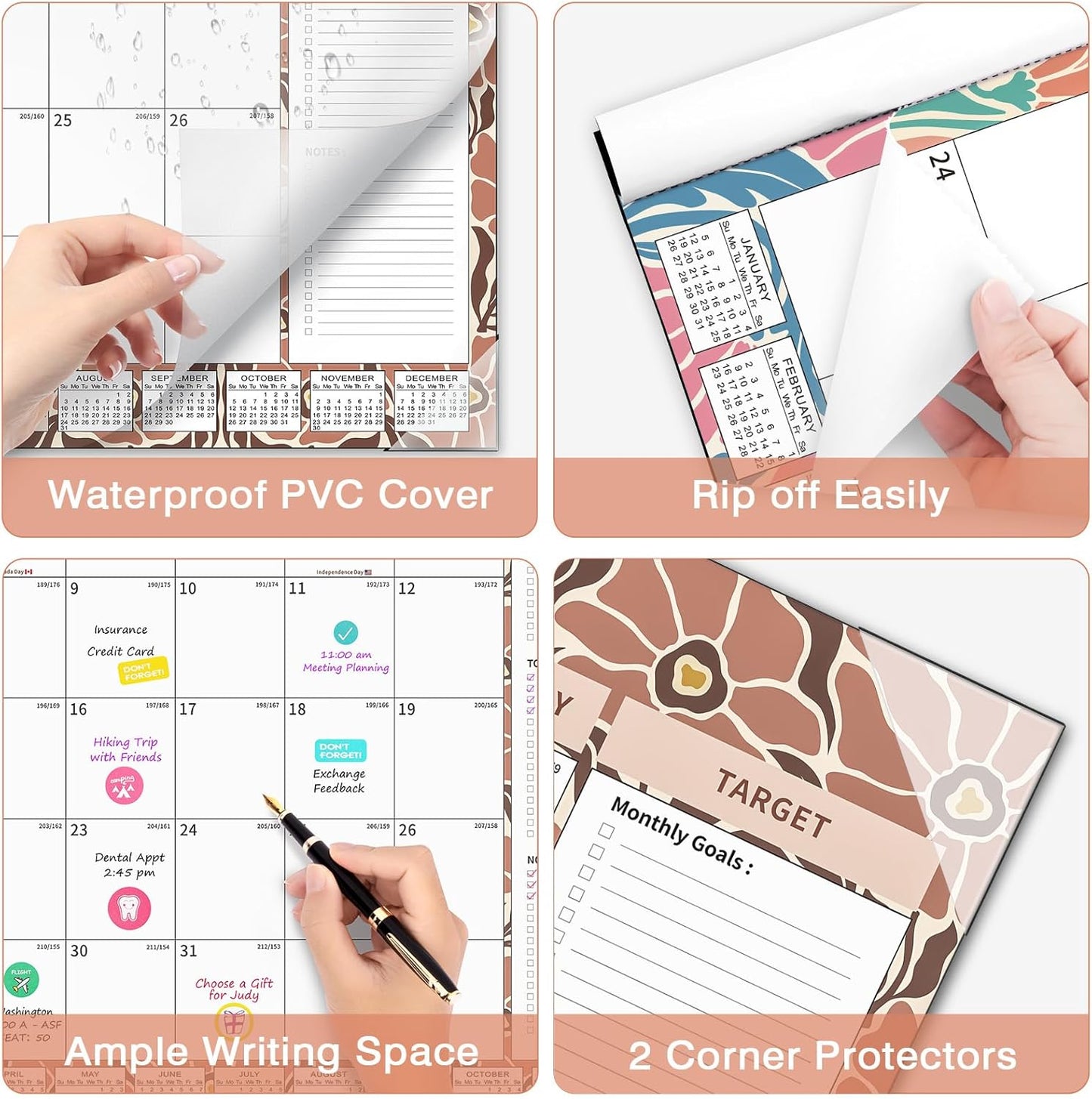 Ospelelf Desk Calendar 2025-2026 Large 22'' x 17'', 2025 Monthly Desktop Calendar, 18 Month Family Calendar, Use July 2025 - Dec 2026
