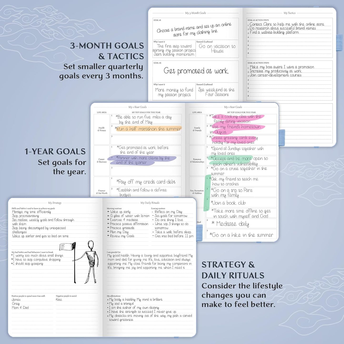 Legend Planner – Weekly & Monthly Life Planner to Hit Your Goals & Live Happier. Organizer Notebook & Productivity Journal. A5 (Periwinkle)