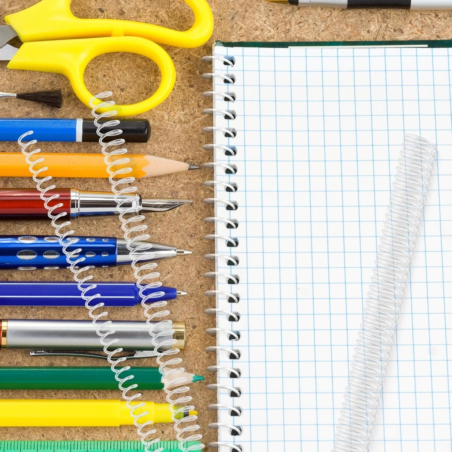 Leinuosen 120 Pack Plastic Spiral Binding Coils Kit Spirals Multi Size Coils for Binding Binder Combs Spines(1/4 5/16 3/8 1/2 5/8 3/4 Inch,Transparent)