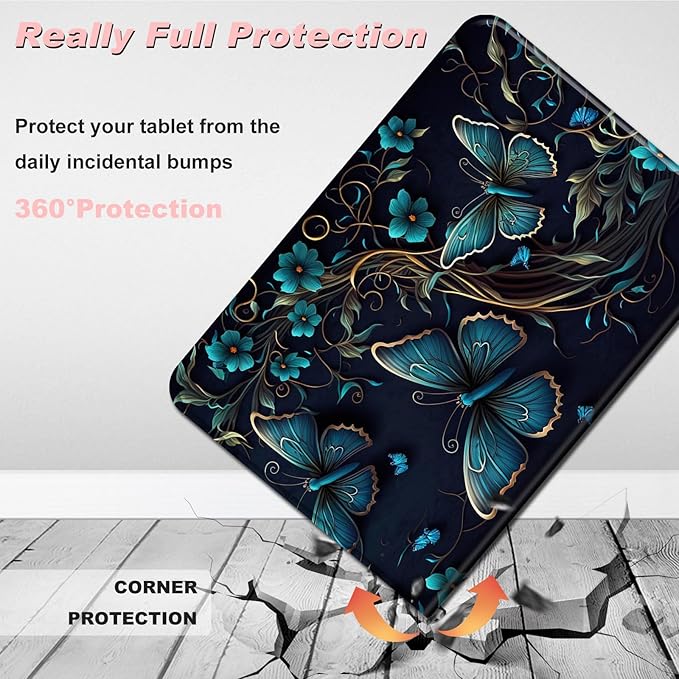 for Amazon Kindle Fire Max 11 Case (13th Generation, 2023 Release) 11",Slim Lightweight Smart Shell Stand Cover with Auto Wake/Sleep for All-New Fire 11 Max Tablet,Purple Butterfly Flower