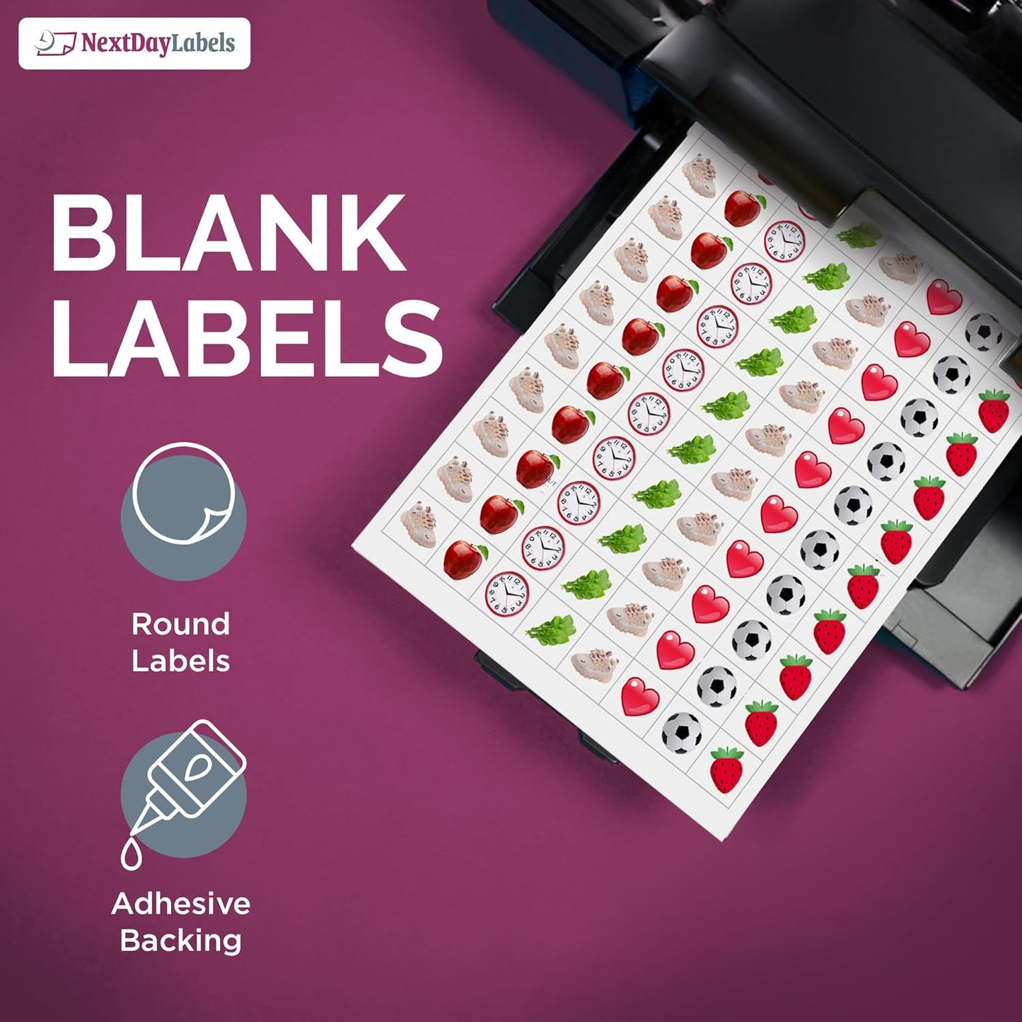 NextDayLabels – 1" x 1" Square Sticker Labels for Printer - White Laser/Inkjet Printer Labels Return Address Labels Shipping Label Stickers (1000 Sheets, 80 Per Sheet, 80000 Labels)