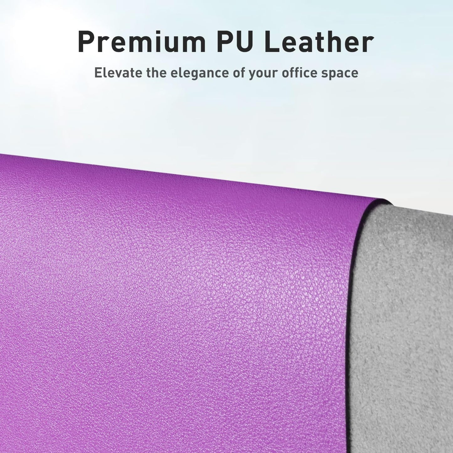 Aothia Leather Desk Pad Protector, Office Desk Mat, Large Mouse Pad, Non-Slip PU Leather Desk Blotter, Laptop Desk Pad, Waterproof Desk Writing Pad for Office and Home (48"x17", Iris Violet)