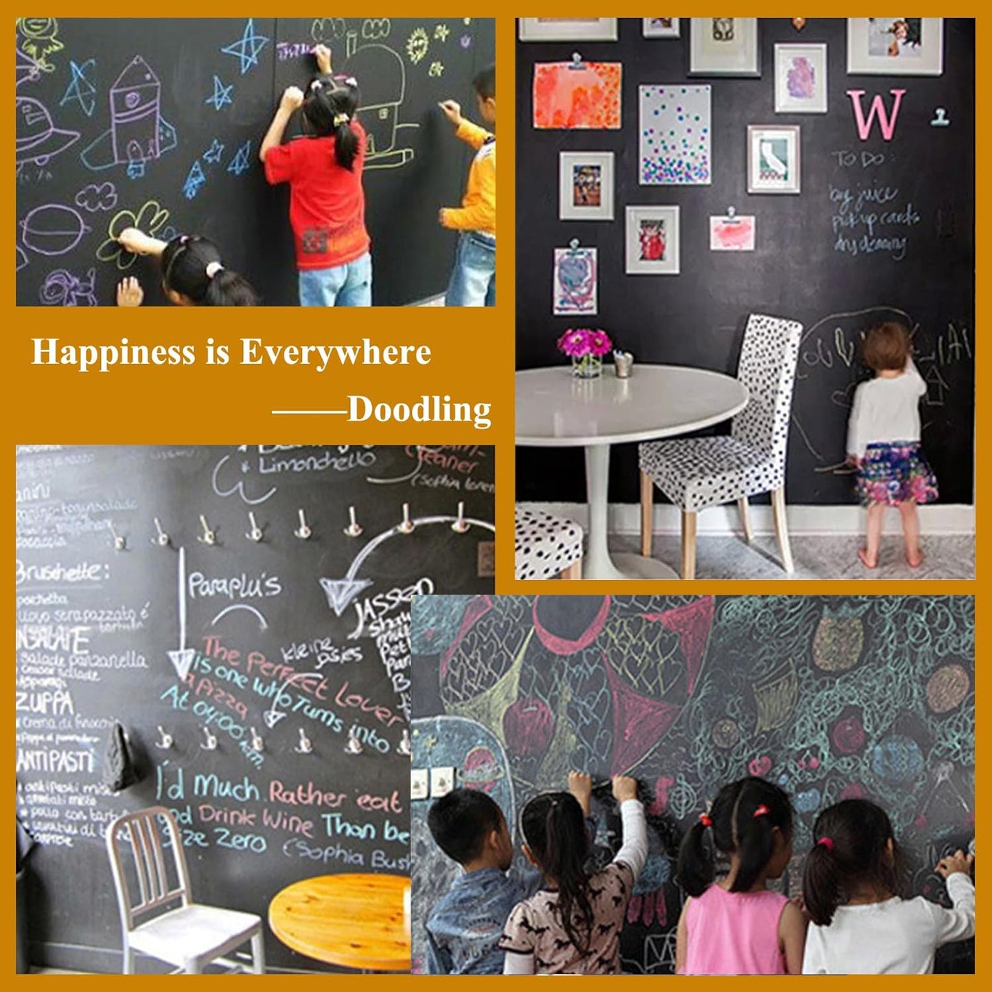 Magnetic Chalkboard Contact Paper with Adhesive, 78" x 39" Magnetic Blackboard Film for Walls, Peel and Stick – Ideal for Office, Classroom, Home. Includes Dustless Chalk, Wiping Cloth, and Magnet