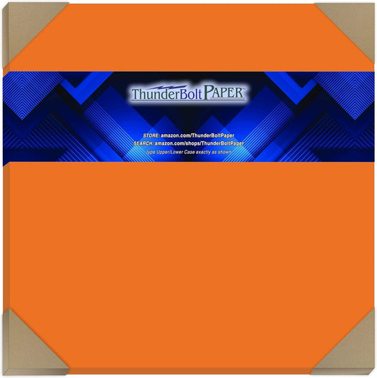 50 Orange Cover/Card Paper Sheets - 12 X 12 Inches Scrapbook Album|Cover Size - 65# (65 lb/Pound) Light Weight Cardstock - Quality Printable Smooth Paper Surface for Bright Colorful Results