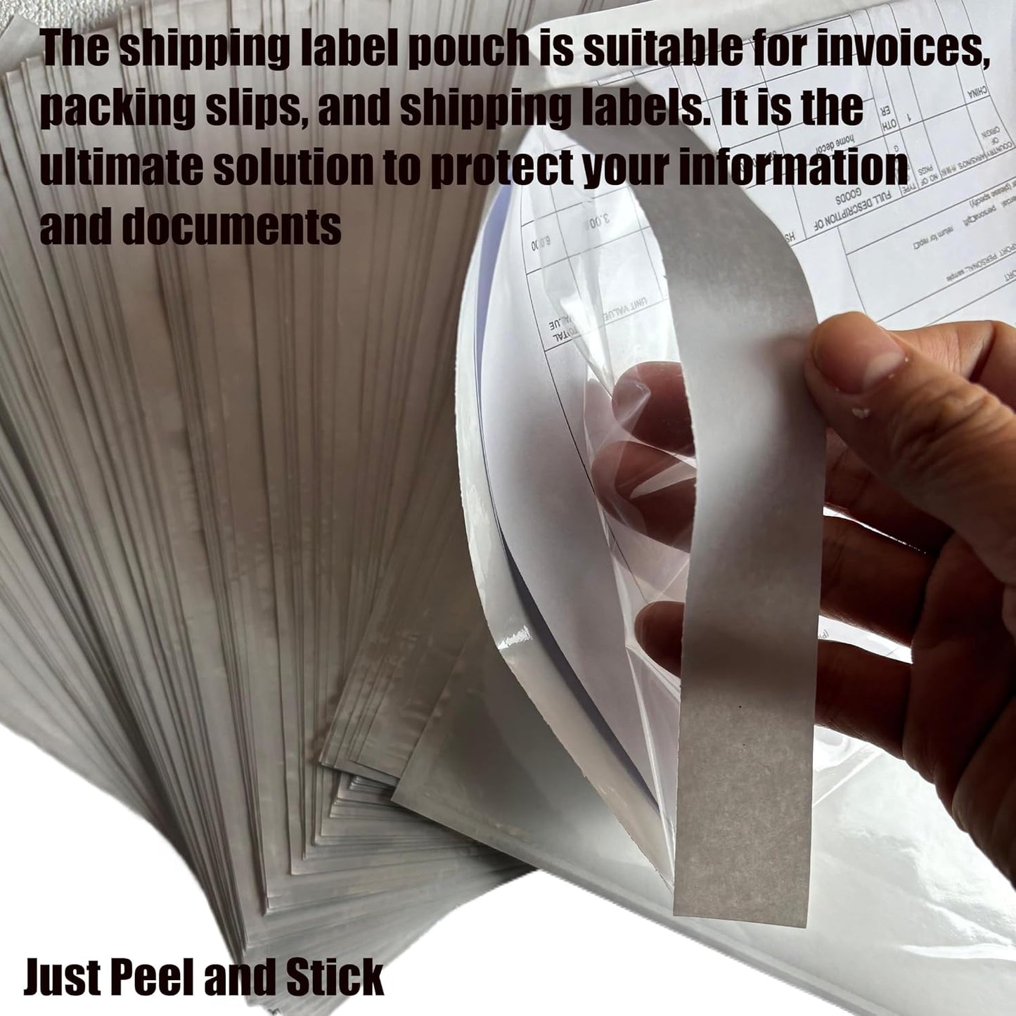100 Pack Packing List Envelopes, 6.7 x 10 inches, Clear Self-Adhesive Shipping Labels Sleeves/Pouches