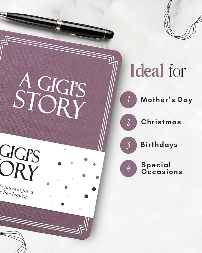 Gigi's Life Story Journal (Hardcover): A Meaningful Keepsake for Gigi to Share Her Journey & Memories, Book Includes 250+ Prompt Questions, Sentimental Gift for Mother's Day, Birthday, Christmas