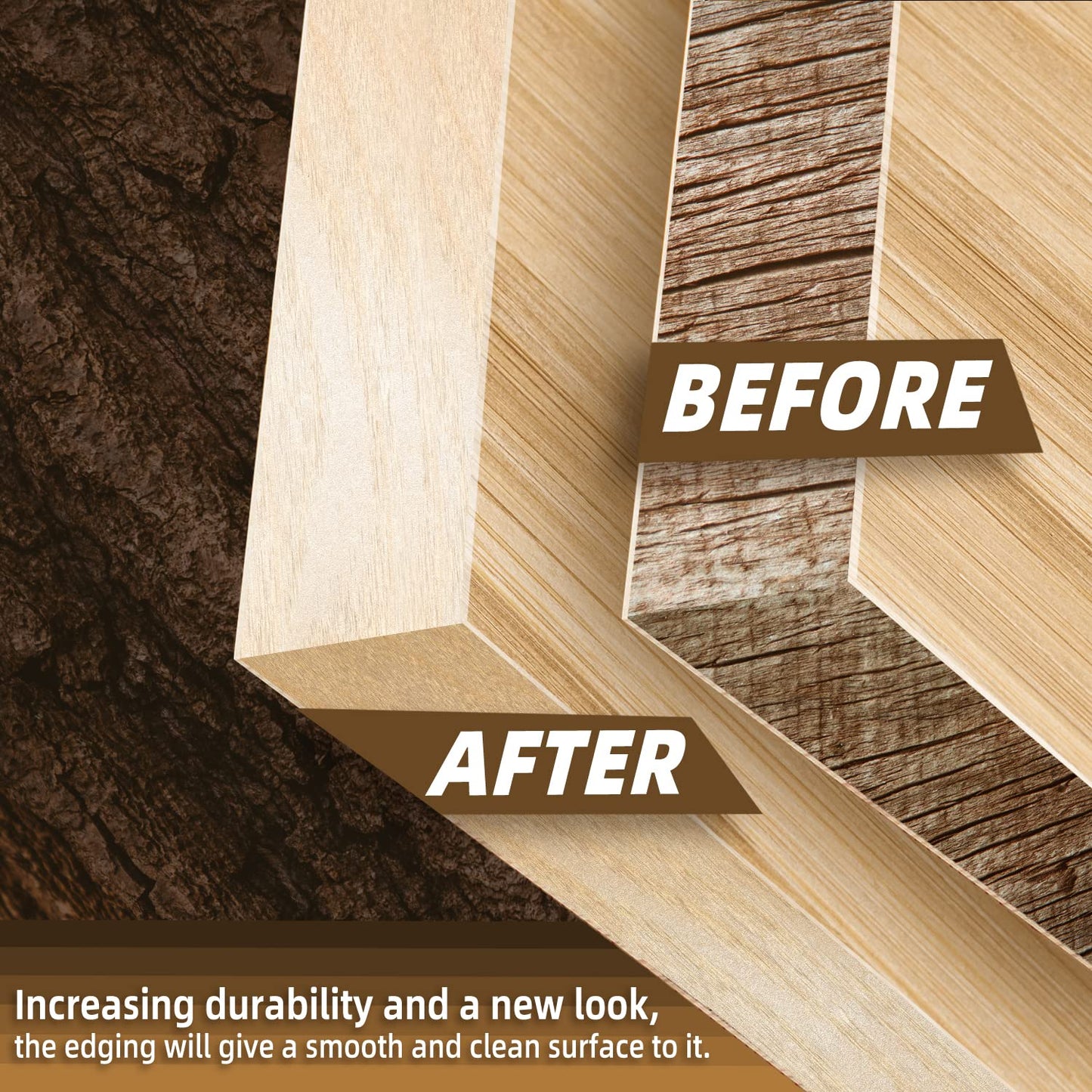 GSCIT Club Birch Edge Banding, 1 inch x 100ft roll of Veneer Edge Banding Preglued Flexible, Real Wood Tape Banding