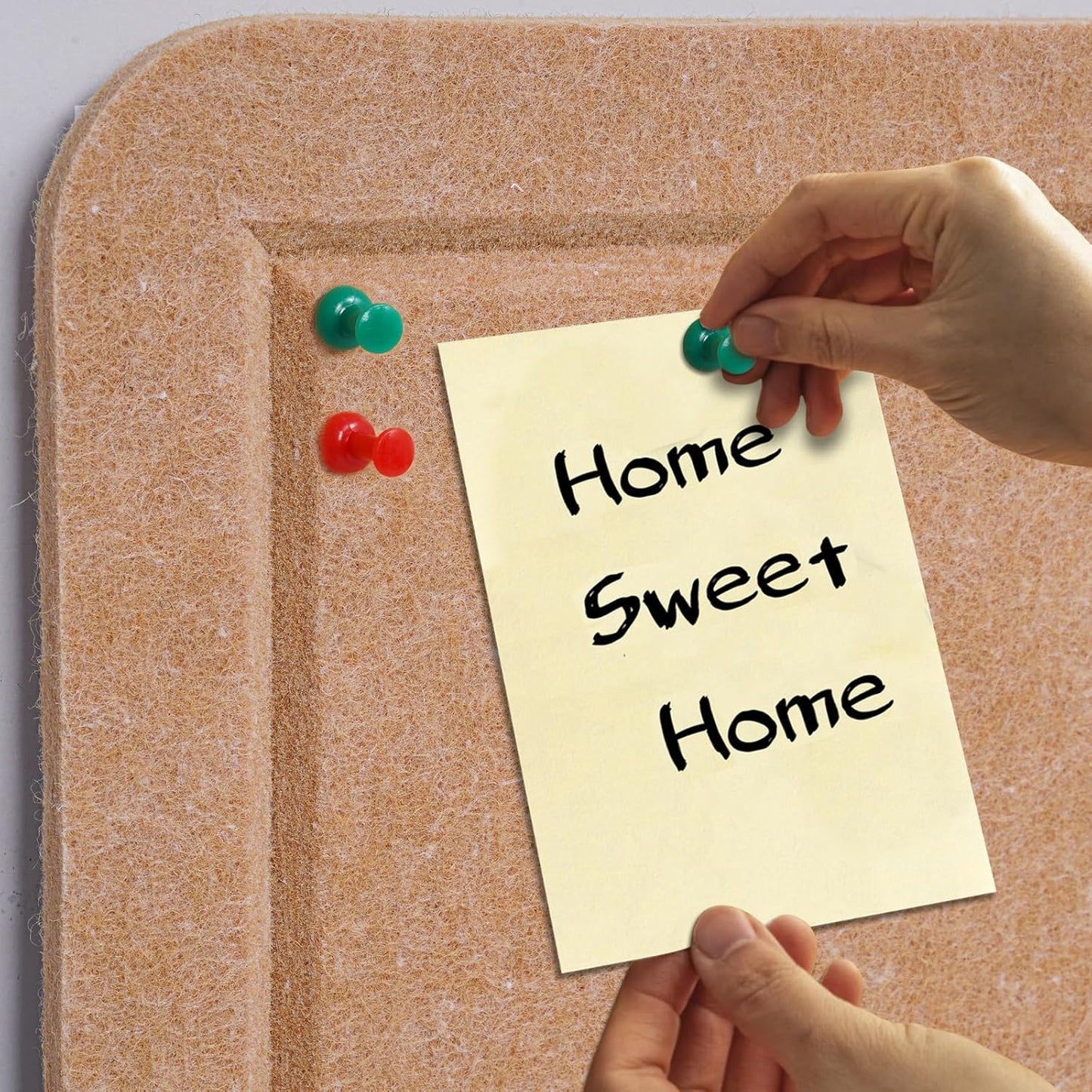 Large Bulletin Board - 72 X 48 inches Decorative Felt Pin Board - 6' x 4' Cork Board Alternative for Wall - Foldable Picture Board Self-Adhesive Prayer Board with 30 Pushpins - Ginger Yellow