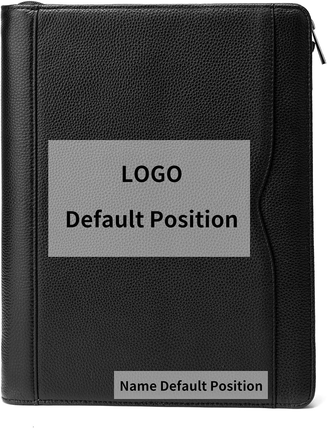 Professional Leather Business Padfolio Portfolio Case, 3 Ring Binder,Zippered Business Document Organizer Tablet Holder Folder Case,with Letter Size Notepad (Custom)
