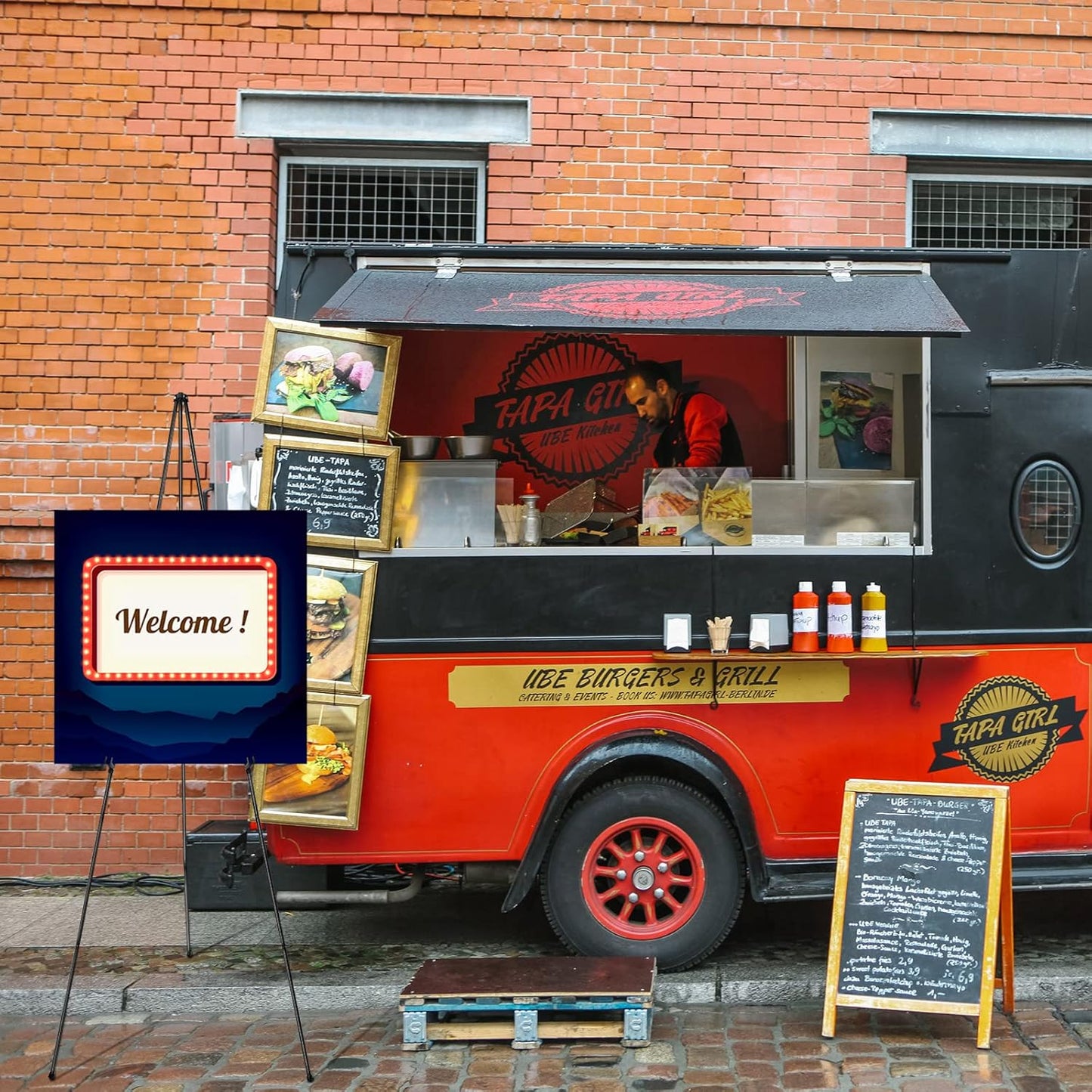 Honoson 20 Pack 63" Easel Stand for Display Folding Lightweight Metal Easels Stand Bulk for Painting Canvas Wedding Sign with Portable Bags