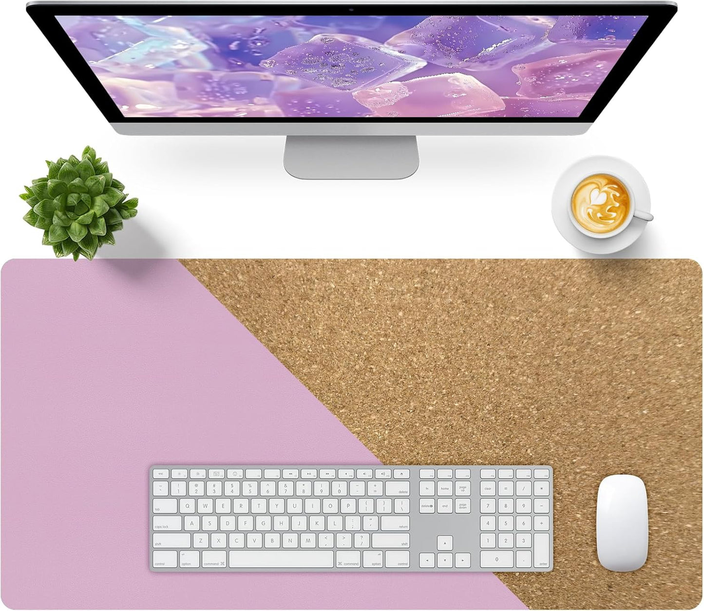 Bloss Purple Desk Mat, Leather Desk Pad, Desk Matt for Desktop, Waterproof Desk Pad Mat, Computer Mat for Office Work/Home/Decor/Desk Protector/Cover(31.5 x 15.7 Inches)