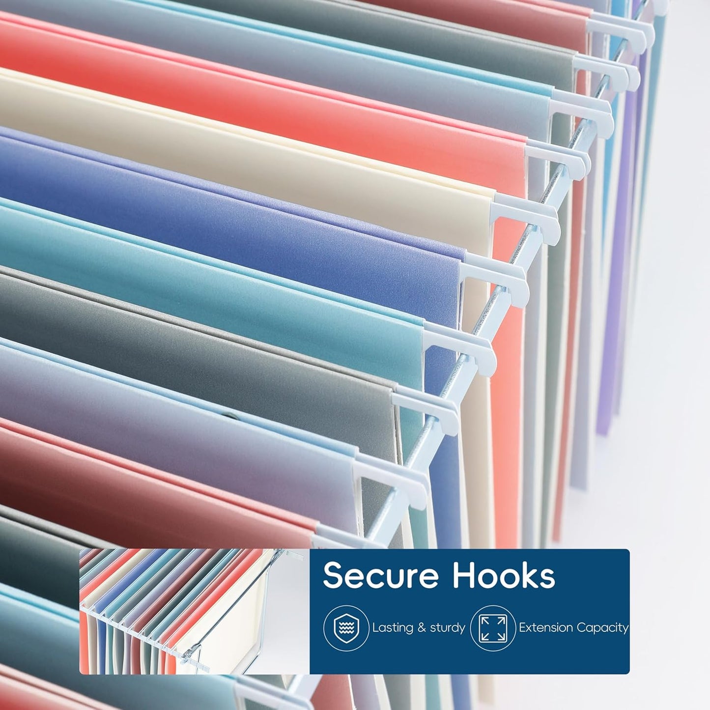 Hanging File Folders, 25 Pack Letter Size File Folders with 1/5-cut Tabs, Office Essentials for Filing Cabinet & Desk Storage