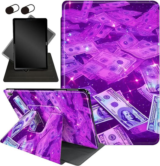for All-New Amazon Kindle Fire HD 10 Tablet Case (13th Generation, 2023 Release) 10.1", 360 Degree Rotating Stand Cover with Auto Wake Sleep Case for Fire Tablet 10 2023,Starlight Flash Powder