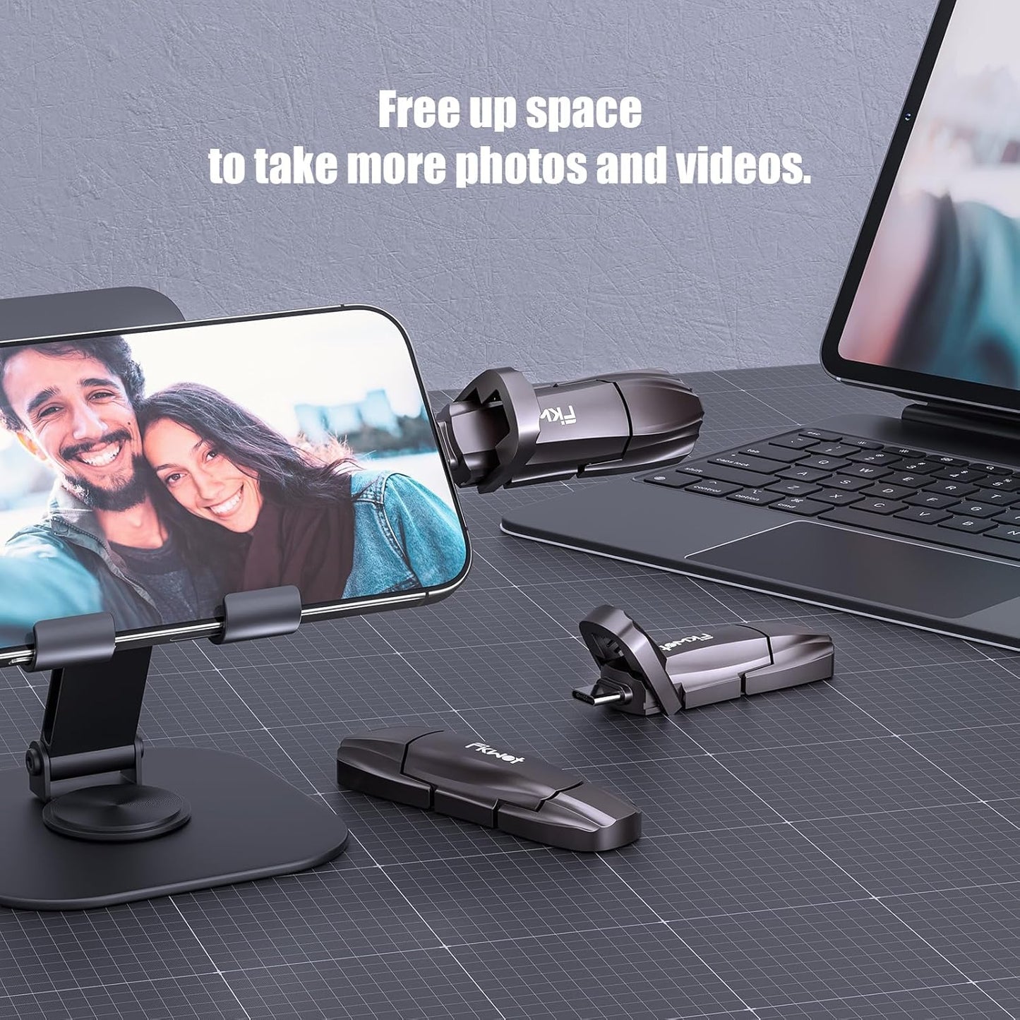 FU388 External Solid State Drive, Up to 1000MB/s for Data Storage,Dual-Port Stick Design with USB-A & Type-C Expansion of Storage for iPhone 15/16 /Android/PC/Mac/Laptop