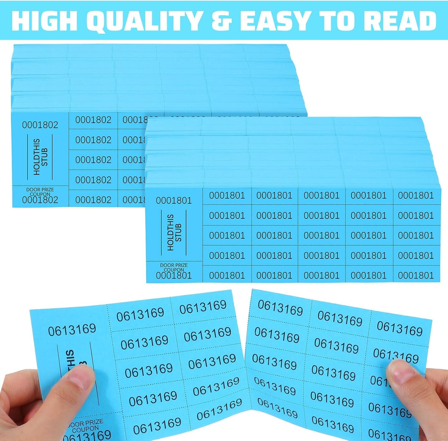 Kosiz 1200 Sheets Raffle Ticket Sheets Blue Chinese Auction Tickets with 25 Bid Numbers Per for Fundraising Basket Silent Auction Activity Fundraiser Prizes Church Events