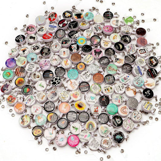 15Pcs Nurse Badge Reels Retractable Badge Holders ID Badge Holder Retractable Badge Clip Nurse Badge Reel for ID Card Holder