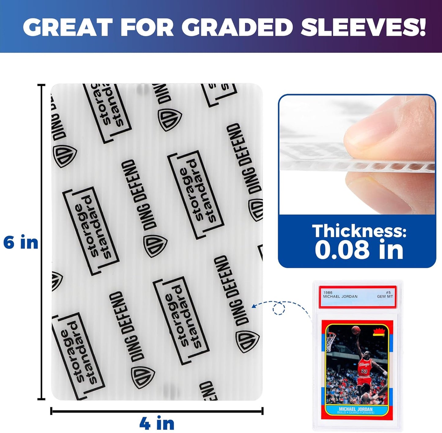 Card Protectors Trading Cards Shipping Supplies, 510-Pack 4'' x 6'' Graded Card Sleeves for Mailing Inserts, Plastic Semi Rigid Card Holder Better Than Corrugated Cardboard Sheets