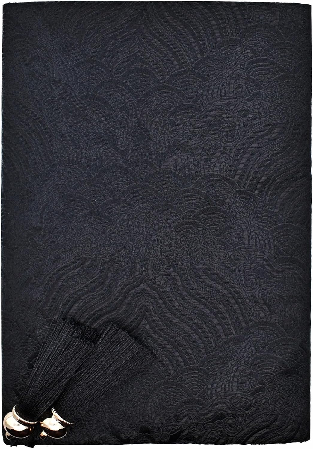 BLBMH 5.5x8.5 inch Book Covers with Bookmarks Adjustable Fabric Paperbacks Book Covers for Privacy Hardcover Softcover Novels Notebook Book Lovers Gifts - Chinese Black 8.5in