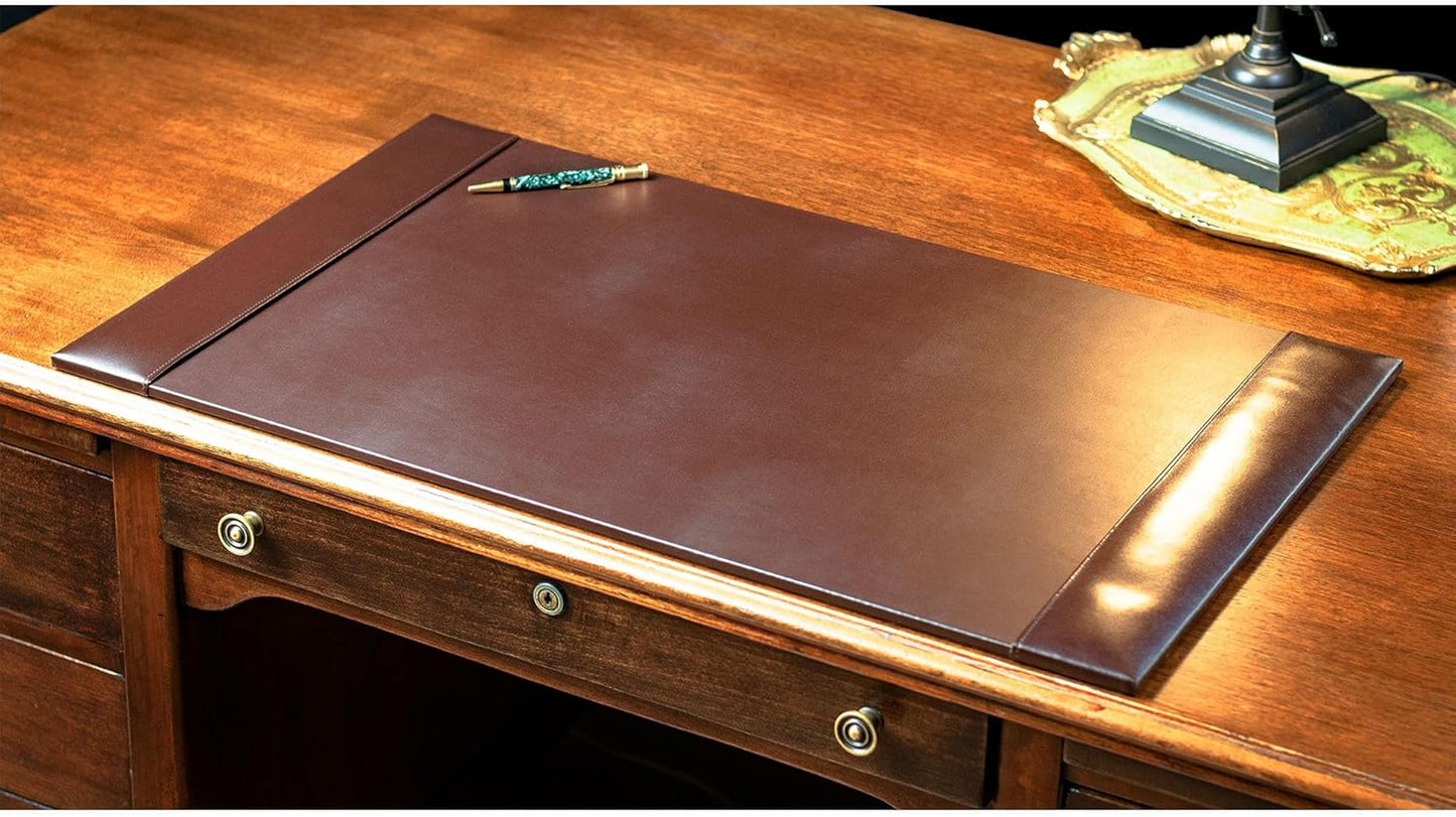 Dacasso Dark Brown Bonded Leather Luxury 7-Piece Desk Set - Blotter Pad & Desk Organization Essentials - Executive Decor and Surface Protector