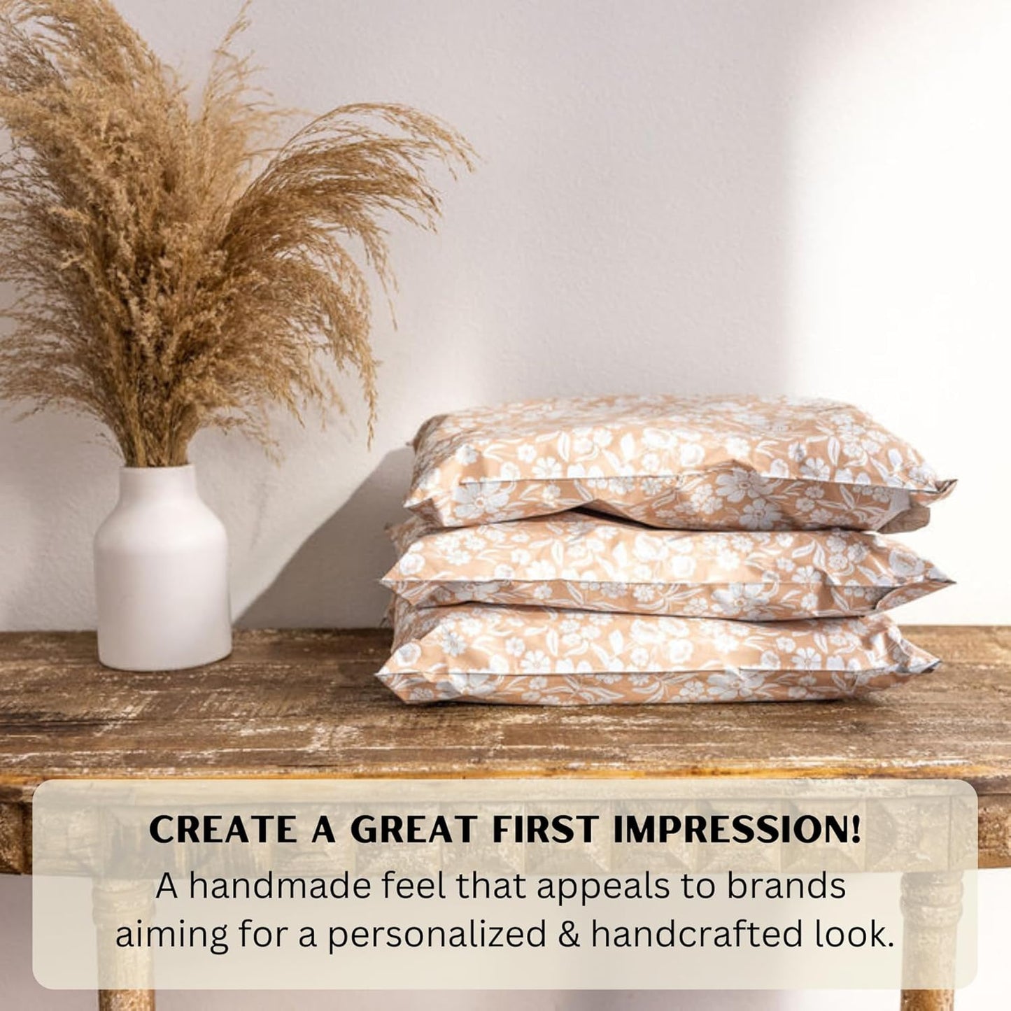 Poly Mailers 10x13 Inch 50 Pack Medium Shipping Bags Strong Thick Mailing Envelopes | Self Sealing Adhesive | Waterproof & Tear Resistant | Small Business Packaging for Clothing - Floral Dusty Pink