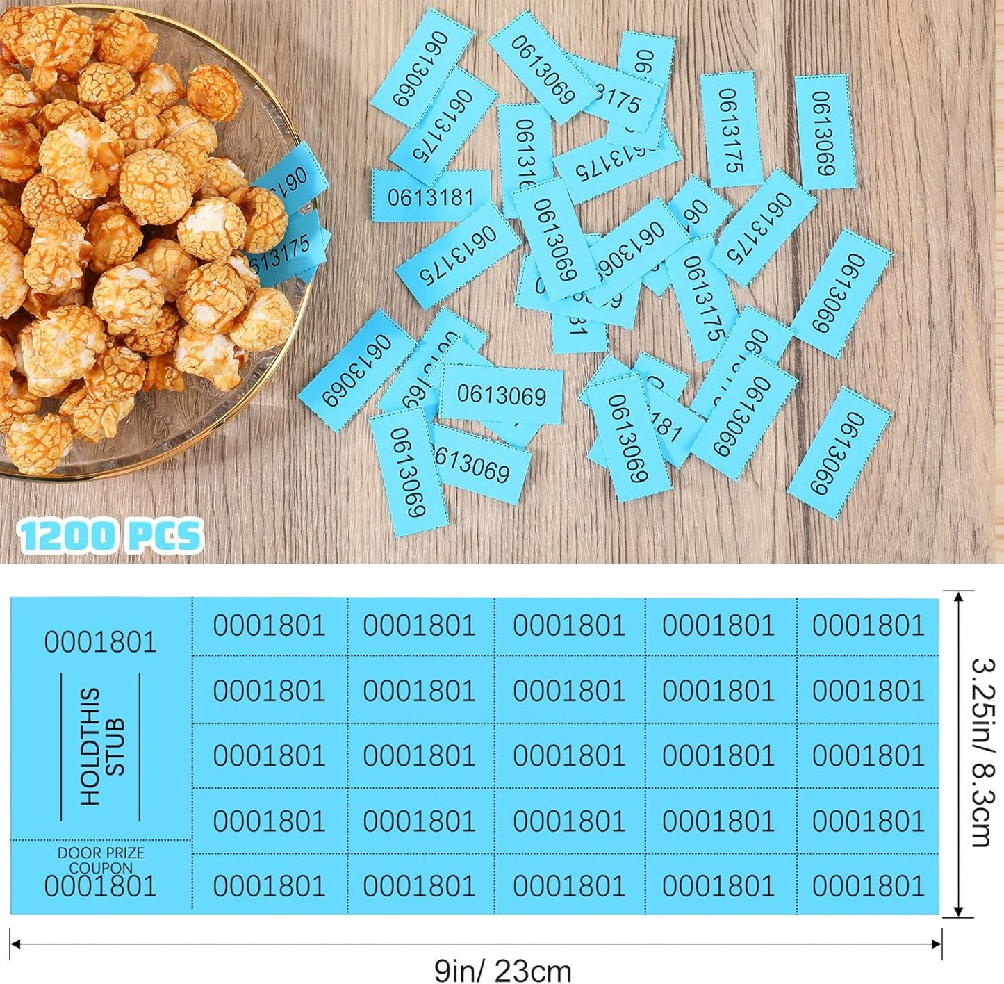 Kosiz 1200 Sheets Raffle Ticket Sheets Blue Chinese Auction Tickets with 25 Bid Numbers Per for Fundraising Basket Silent Auction Activity Fundraiser Prizes Church Events