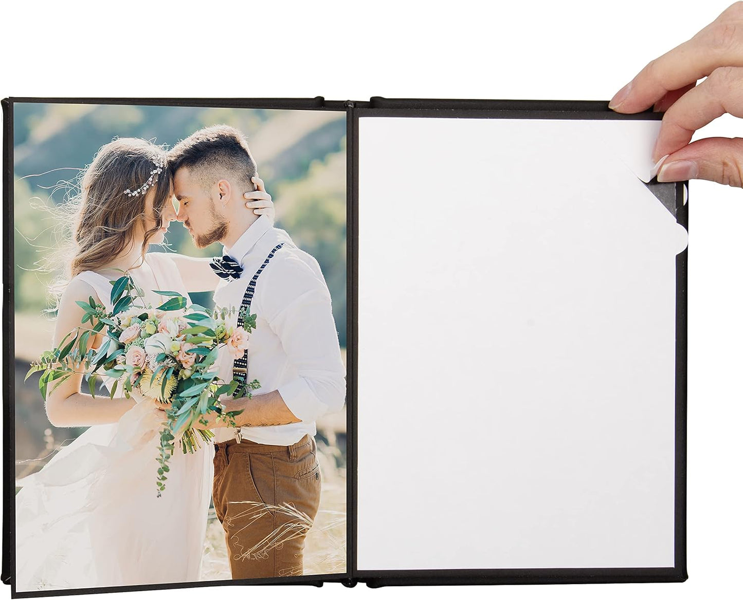 Neil Enterprises Inc. 10" x 12" Black Leather Self-Stick Photo Album - Holds 20 Photos