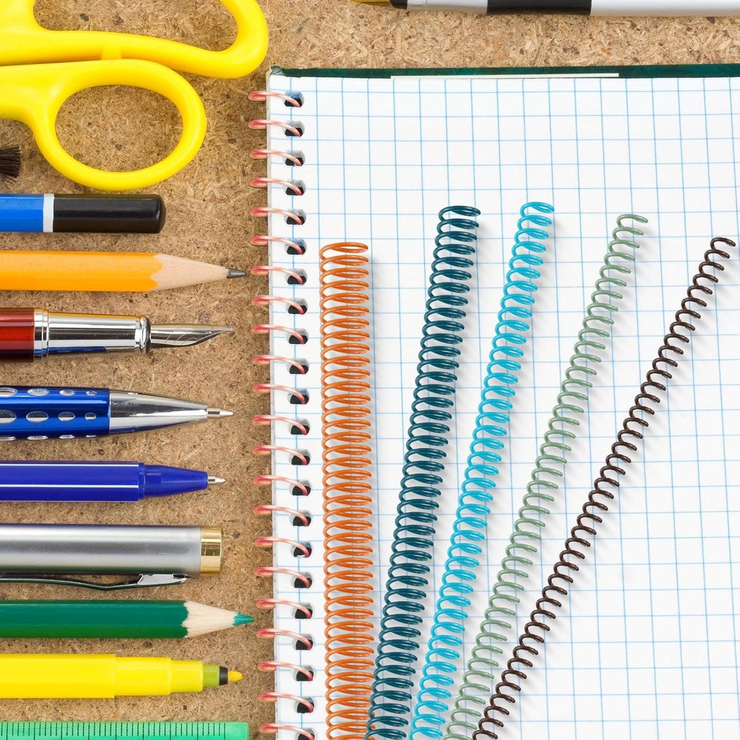 Leinuosen 120 Pack Plastic Spiral Binding Coils Kit Spirals Multi Size Coils for Binding Binder Combs Spines(1/4 5/16 3/8 1/2 5/8 3/4 Inch,Pastel Color)