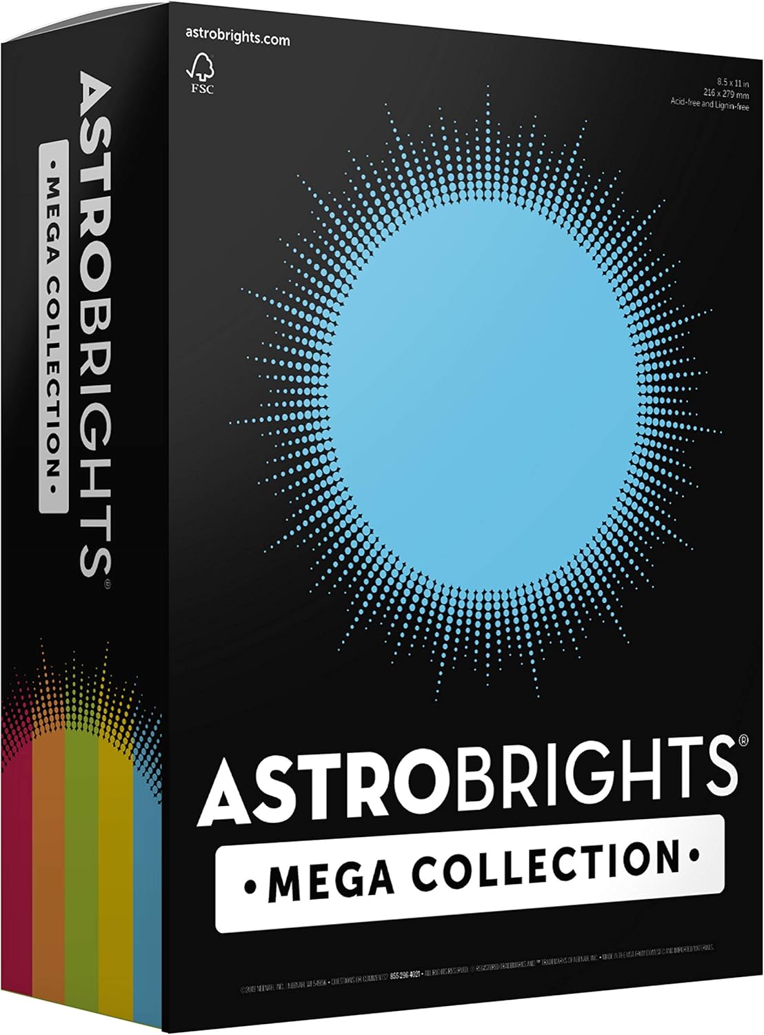 Astrobrights Mega Collection, 8.5" x 11" (91689) & Mega Collection, Colored Paper, 625 Sheets & Mega Collection, Colored Cardstock,"Classic" 5-Color Assortment, 320 Sheets