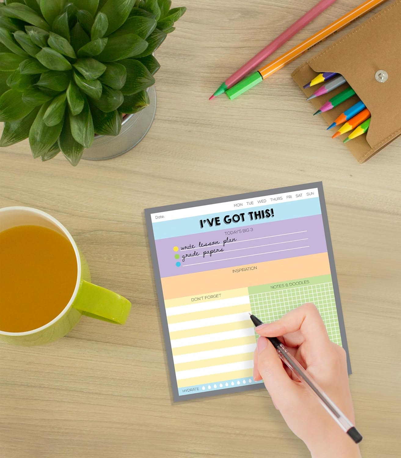 Carson Dellosa I've Got This Notepad 3-Pack Set, Note Pads for To Do List, Goals, Sketch Pad, Checklist, and Classroom Organization Stationary, Desk Accessories and Office Supplies