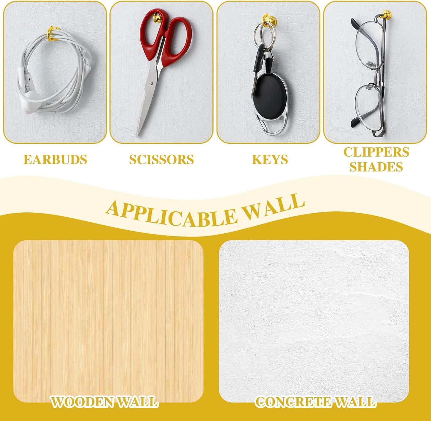 Hotop 30 Pieces Push Pin Wall Hooks Metal Thumb Tack Hangers Iron Alloy Nail Decorative Picture Hooks for 20 Lbs Home Office School Party Supply (Gold)