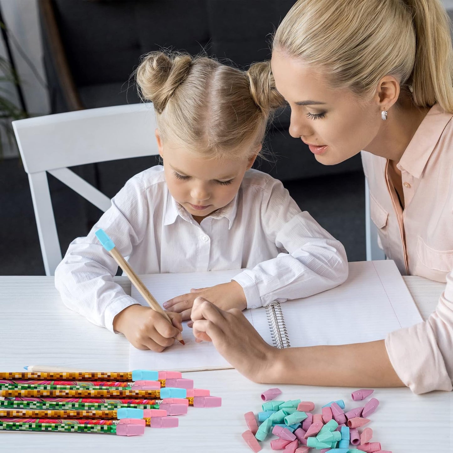 500 Pack Pencil Eraser Caps Pastel Colors Latex Free Pencil Pencil Eraser Toppers Arrowhead Caps Erasers for School Supplies,Light Color