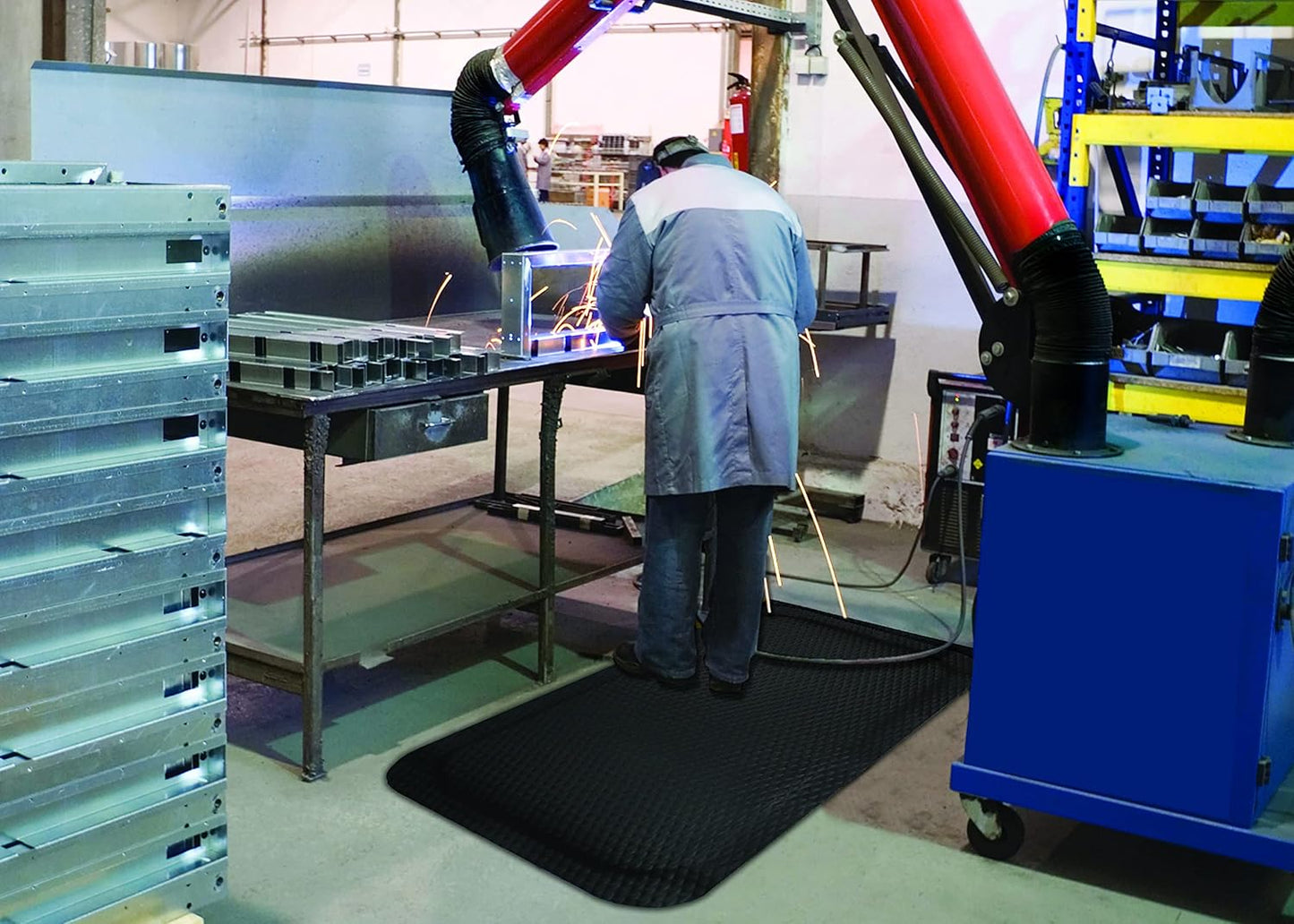 M+A Matting Hog Heaven Anti Fatigue Mat - Welding Safe, Slag Proof, Grease and Oil Proof, Industrial Grade Mat for Commercial Areas (2' x 3', 5/8" Thick)