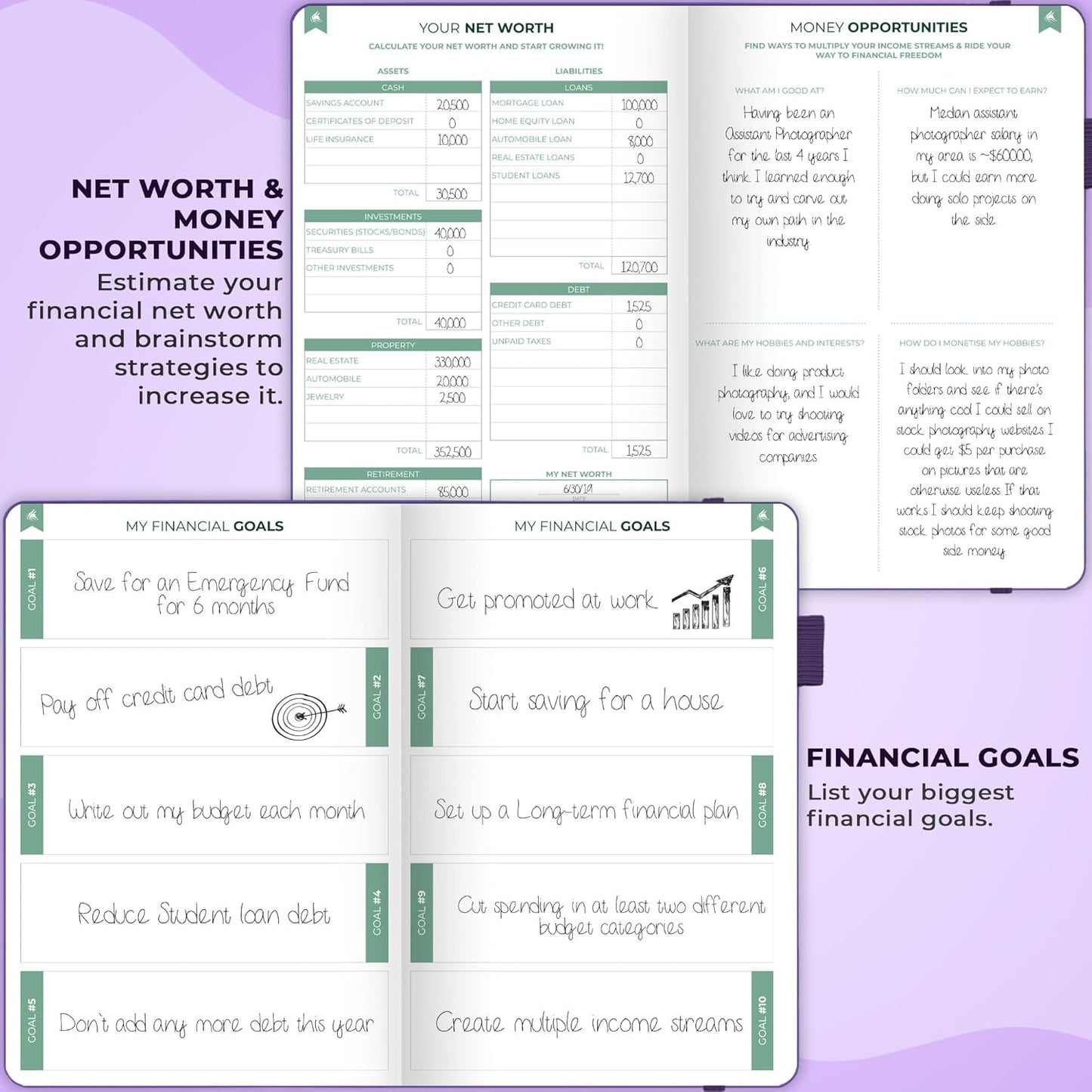 Clever Fox Bi Weekly Budget Planner – Undated Financial Organizer Book – Expense Tracker, Budgeting & Bill Notebook, A5 (Purple)