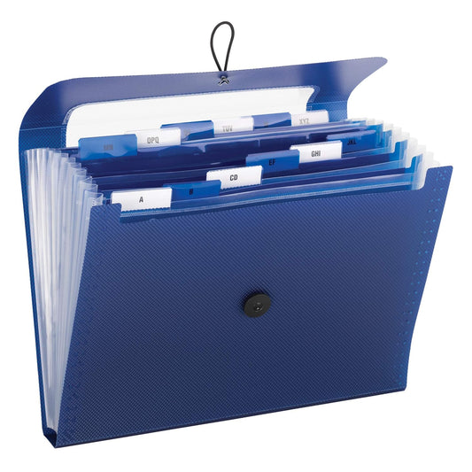 Smead Step Index Poly Organizer, 12 Pockets, Flap and Cord Closure, Letter Size, Navy Blue, 2 per Pack (70907)