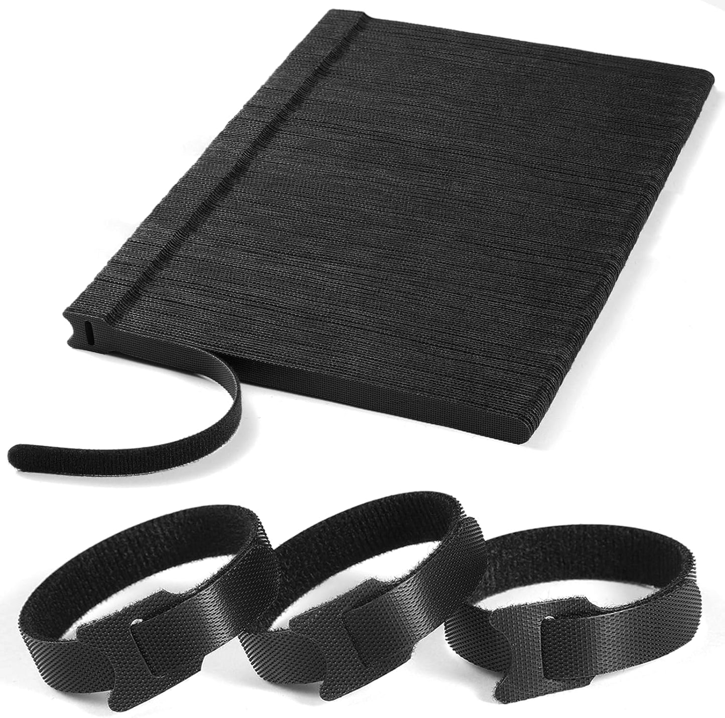 200 PCS 8 Inches Reusable Cable Ties | Adjustable Cord Wraps, Cable Straps | Hook & Loop Cord Organizer, Cable Management