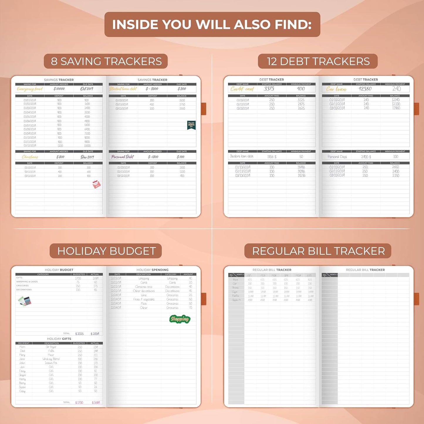 Clever Fox Budget Planner - Expense Tracker Notebook. Monthly Budgeting Organizer, Finance Logbook & Accounts Book, Bill Tracker, A5 (Orange)