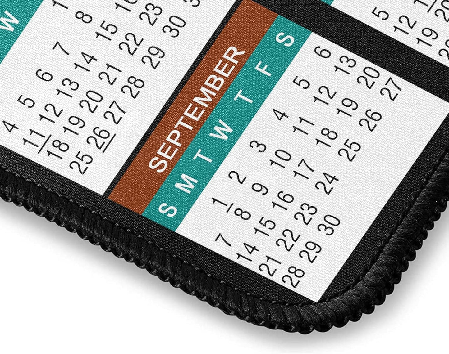 Mouse Pad with Non-Slip Rubber Base, Waterproof Computer Mousepad with Stitched Edges, Mouse Pads for Computers, Laptop, Gaming, Office & Home, 9.5 x 7.8 in (2025 Calendar White)