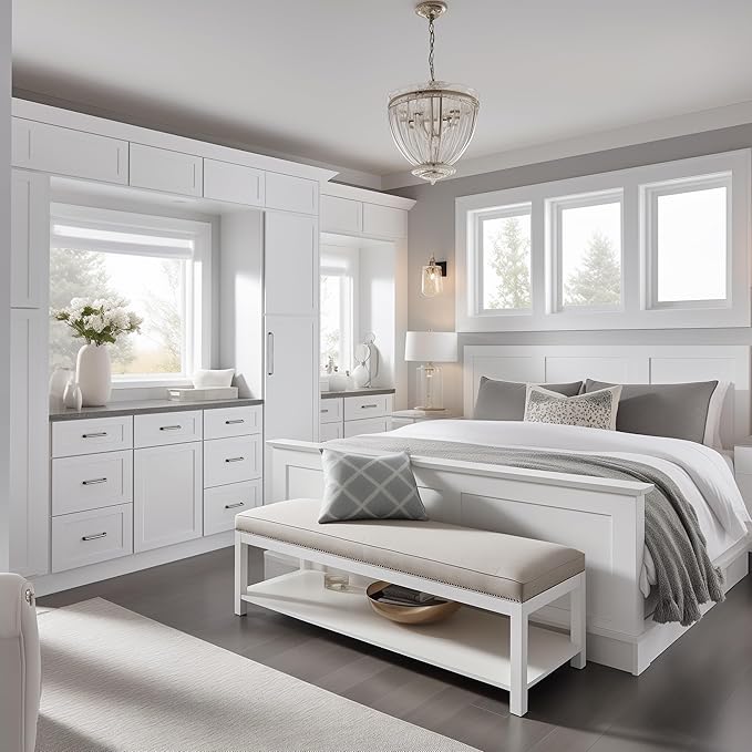 Shaker Style White RTA Base Drawer Cabinet by Solid Wood for Kitchen, Bathroom, Bedroom or Office with 3 Drawers and Soft Close(15" W x 24" Depth x 34-1/2" H)